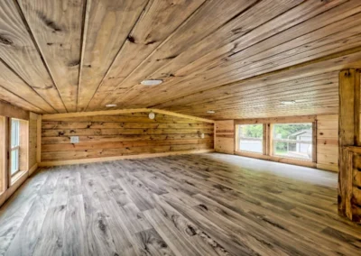 Interior view of one of the rooms of the Blackberry model home at Tatham Mountain Park.