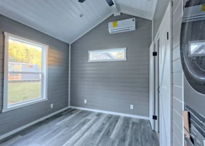 View of a Savanna model home room with a large window.